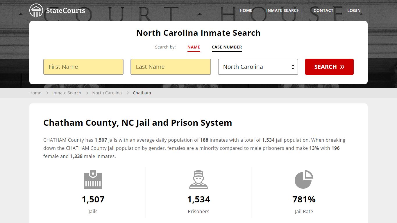 Chatham County, NC Inmate Search - StateCourts